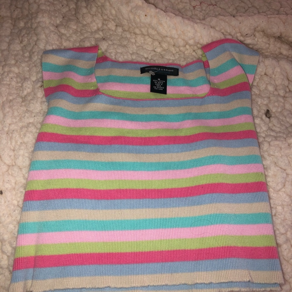 Rainbow tank top cropped